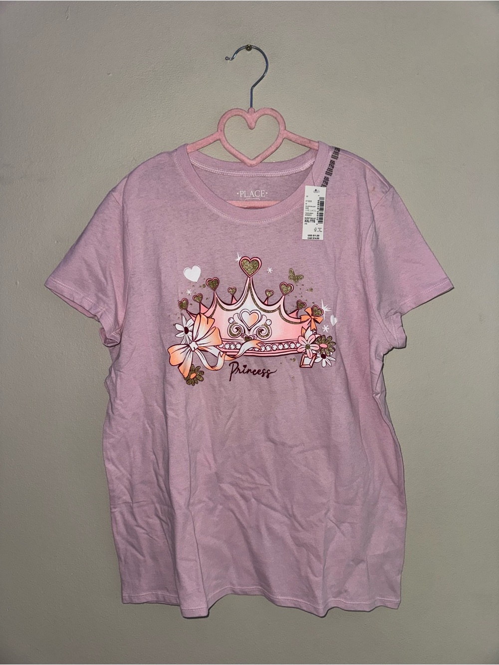BNWT, children’s place, girls graphic top, size XXL 16